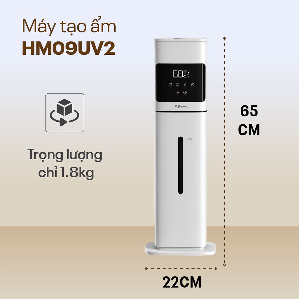 Máy tạo ẩm khuếch tán tinh dầu FUJIHOME HM09UV2 Màu Trắng