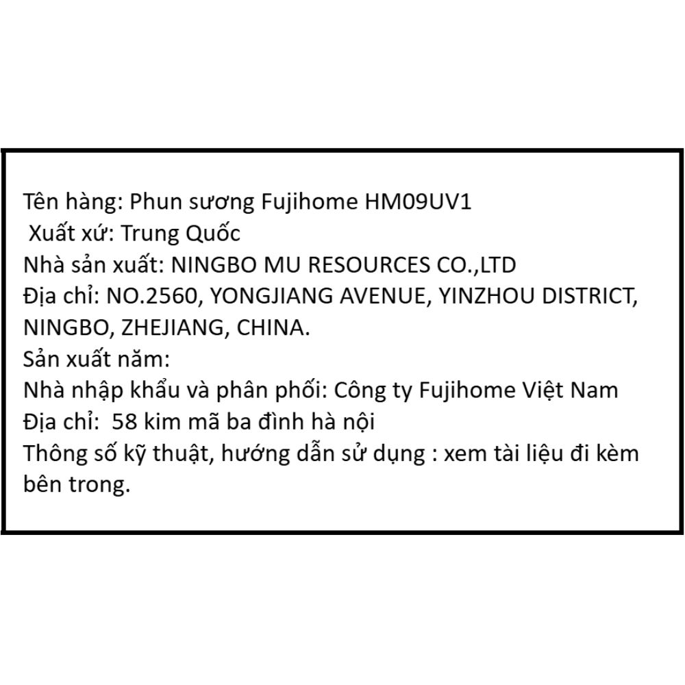 Máy tạo ẩm khuếch tán tinh dầu FUJIHOME HM09UV1 - 19