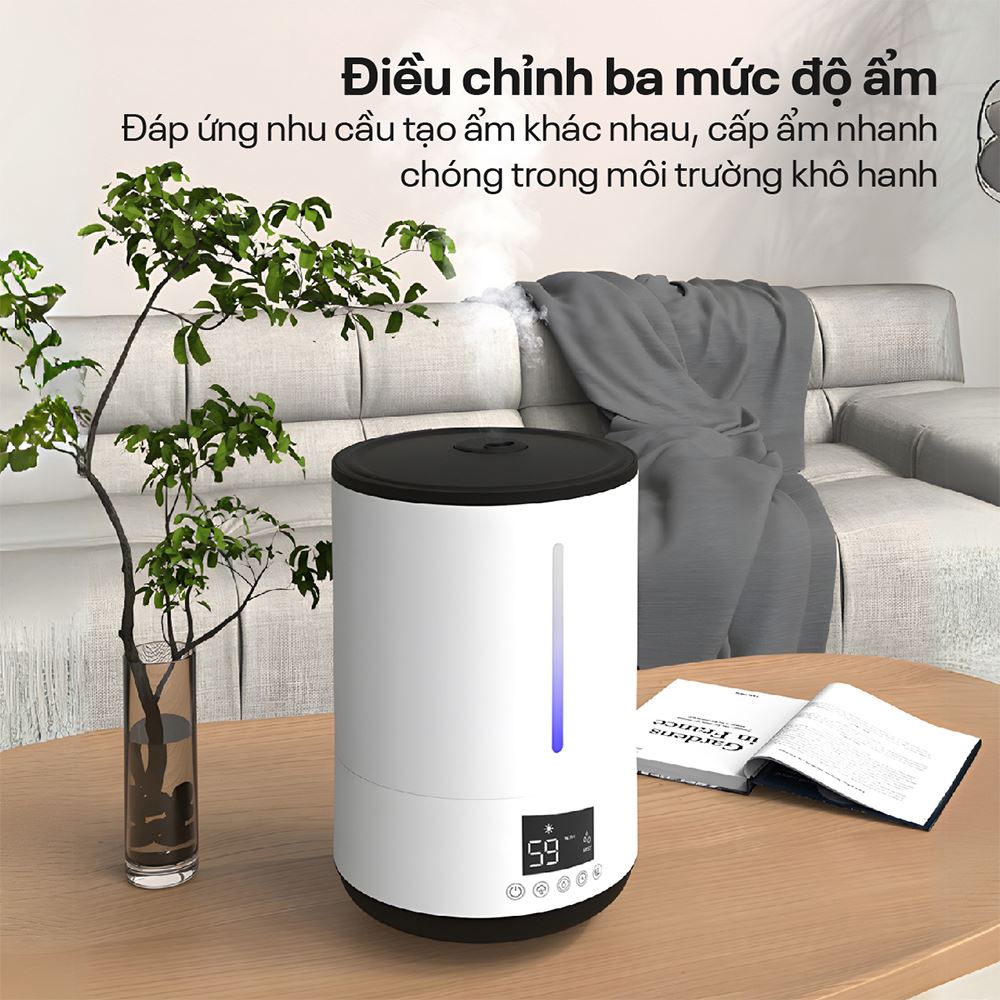 Máy tạo ẩm khuếch tán tinh dầu FUJIHOME HM06E Màu Trắng