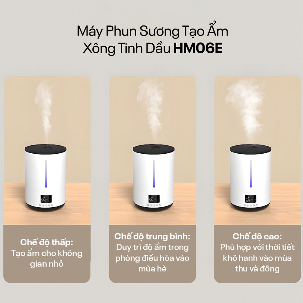 Máy tạo ẩm khuếch tán tinh dầu FUJIHOME HM06E Màu Trắng