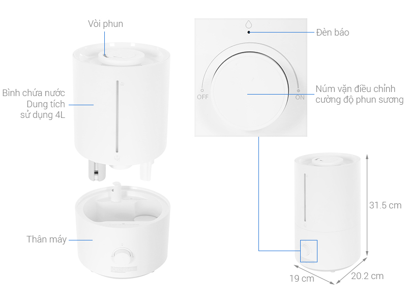 Máy tạo ẩm Xiaomi Smart Humidifier 2 Lite EU (BHR6605EU)