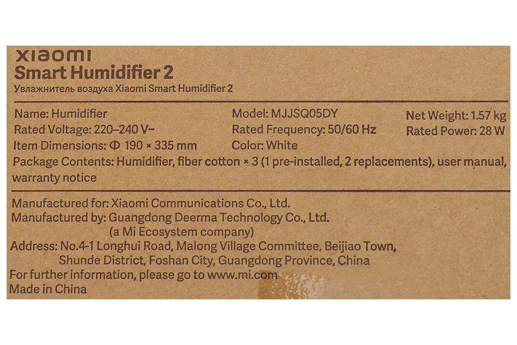 Máy tạo ẩm Xiaomi Smart Humidifier 2 EU (BHR6026EU) Màu Trắng