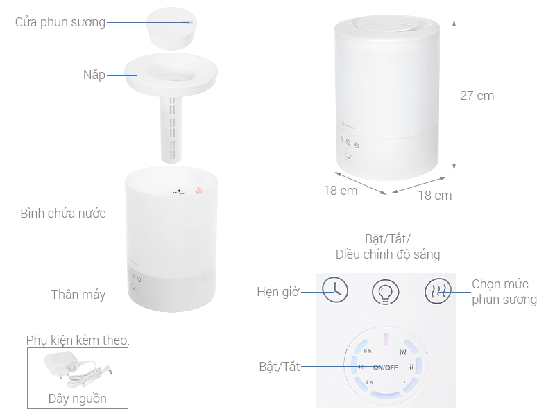 Máy tạo độ ẩm LUMIAS HUL-24W