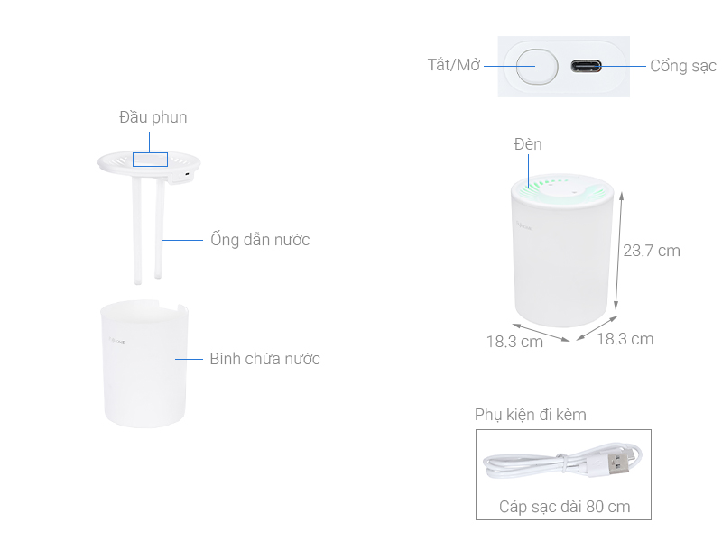 Máy tạo ẩm FUJIHOME HM05A 5L