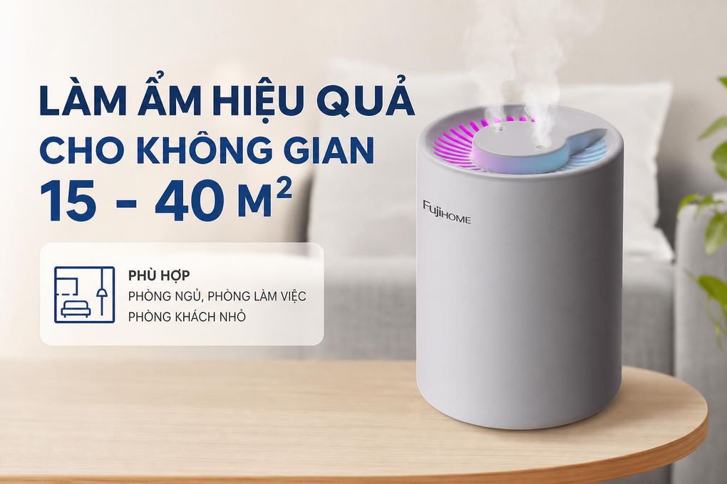 Máy tạo ẩm FUJIHOME HM05A 5L Màu Trắng