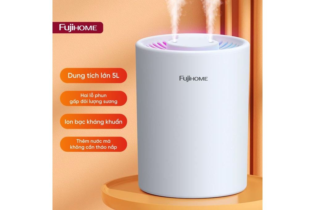 Máy tạo ẩm FUJIHOME HM05A 5L Màu Trắng