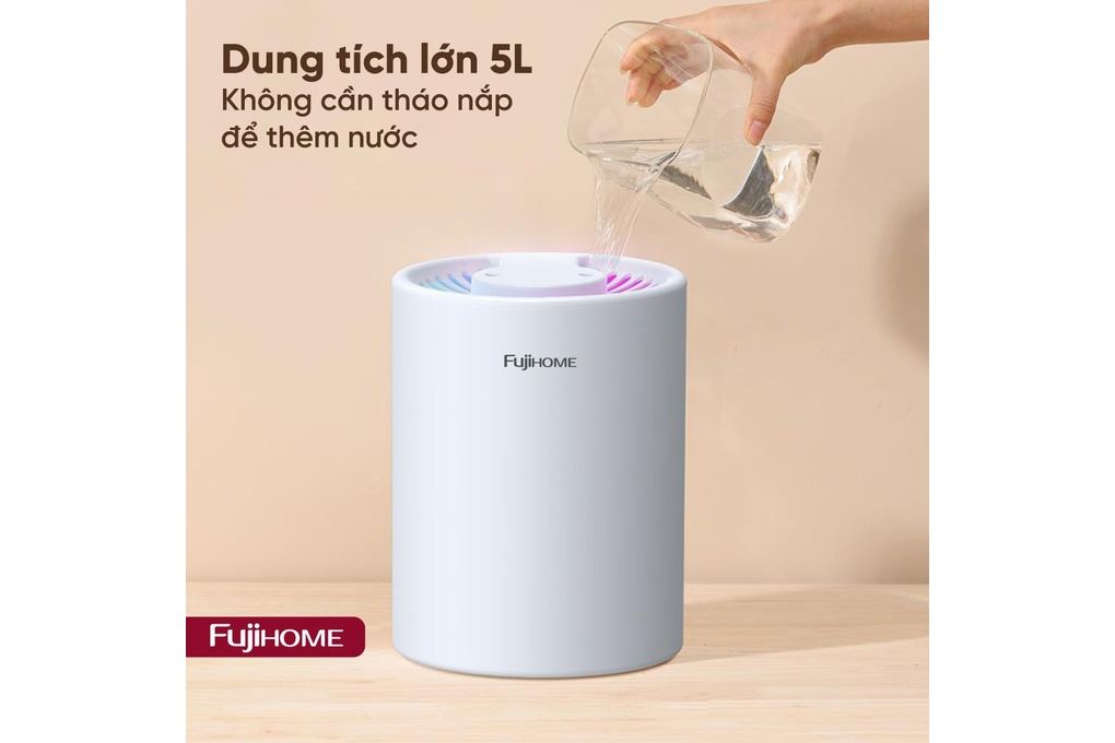 Máy tạo ẩm FUJIHOME HM05A 5L Màu Trắng