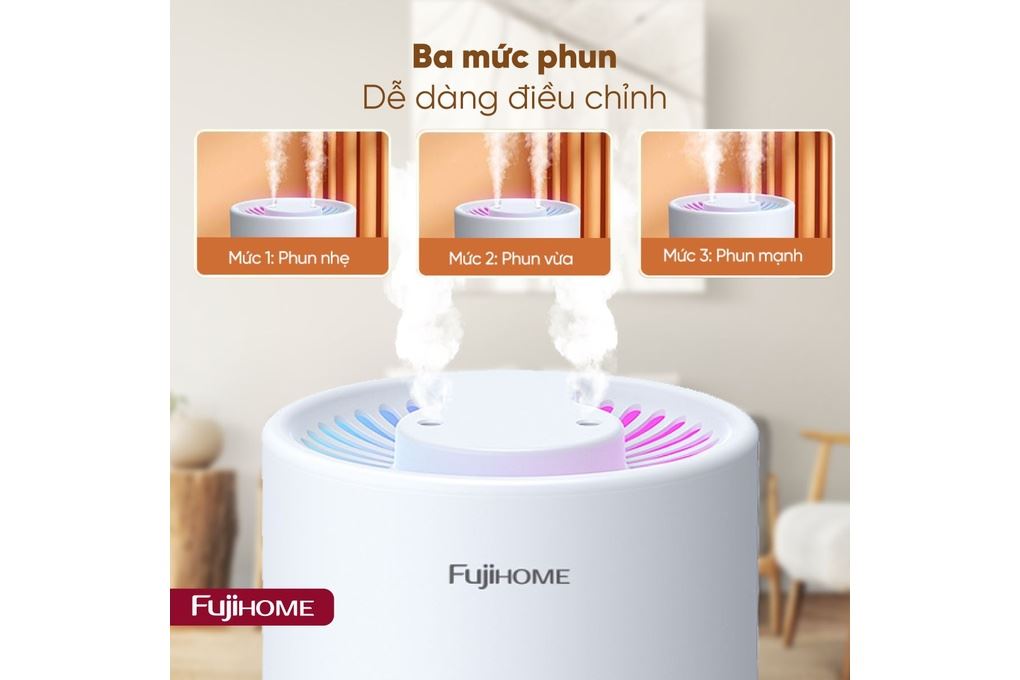 Máy tạo ẩm FUJIHOME HM05A 5L Màu Trắng