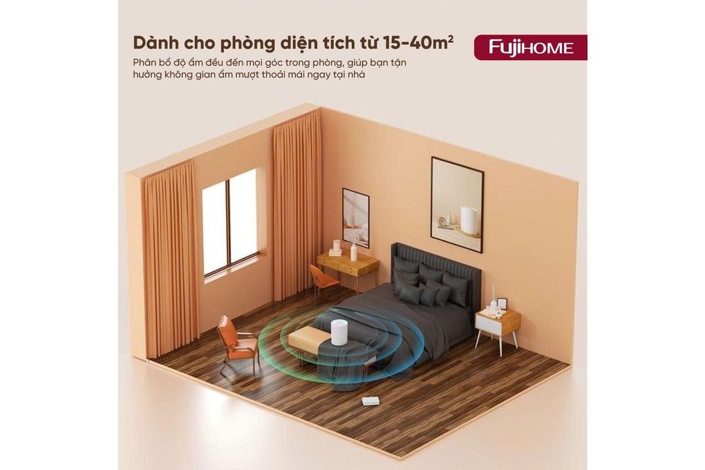 Máy tạo ẩm FUJIHOME HM05A 5L Màu Trắng