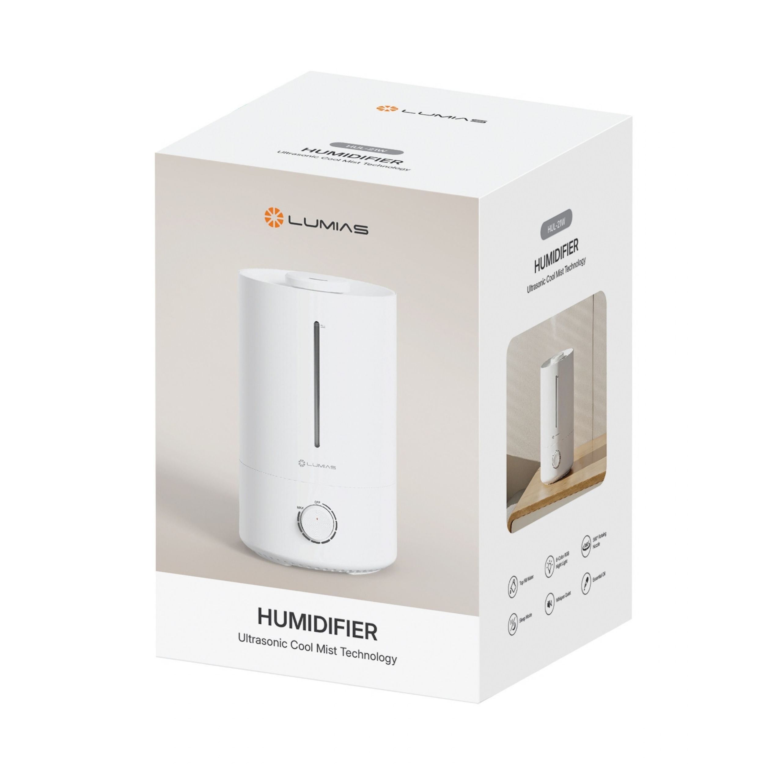 Máy tạo ẩm LUMIAS HUL-21W Màu Trắng