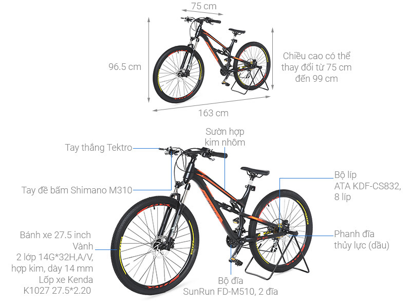 Xe Đạp Địa Hình MTB Pacific Aquila 2.0 27.5 inch