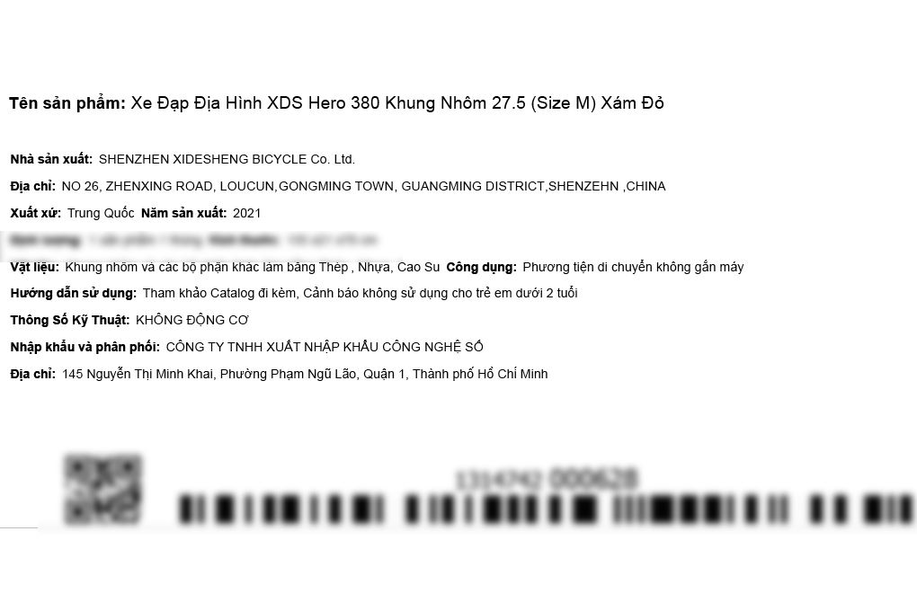 Xe Đạp Địa Hình MTB XDS Hero 380 27.5 inch Size M Màu Xám - Đỏ