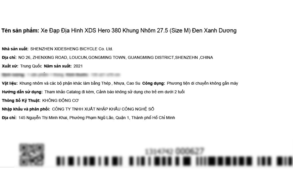 Xe Đạp Địa Hình MTB XDS Hero 380 27.5 inch Size M Màu Đen - xanh dương