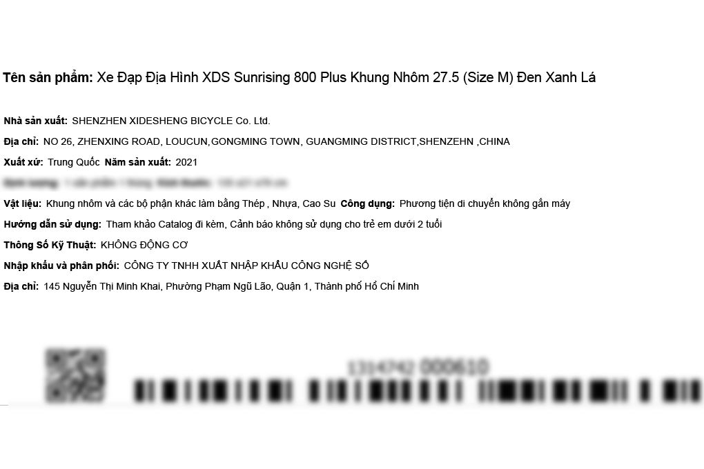 Xe Đạp Địa Hình MTB XDS Sunrising 800 Plus 27.5 inch Size M Màu Đen - xanh dương