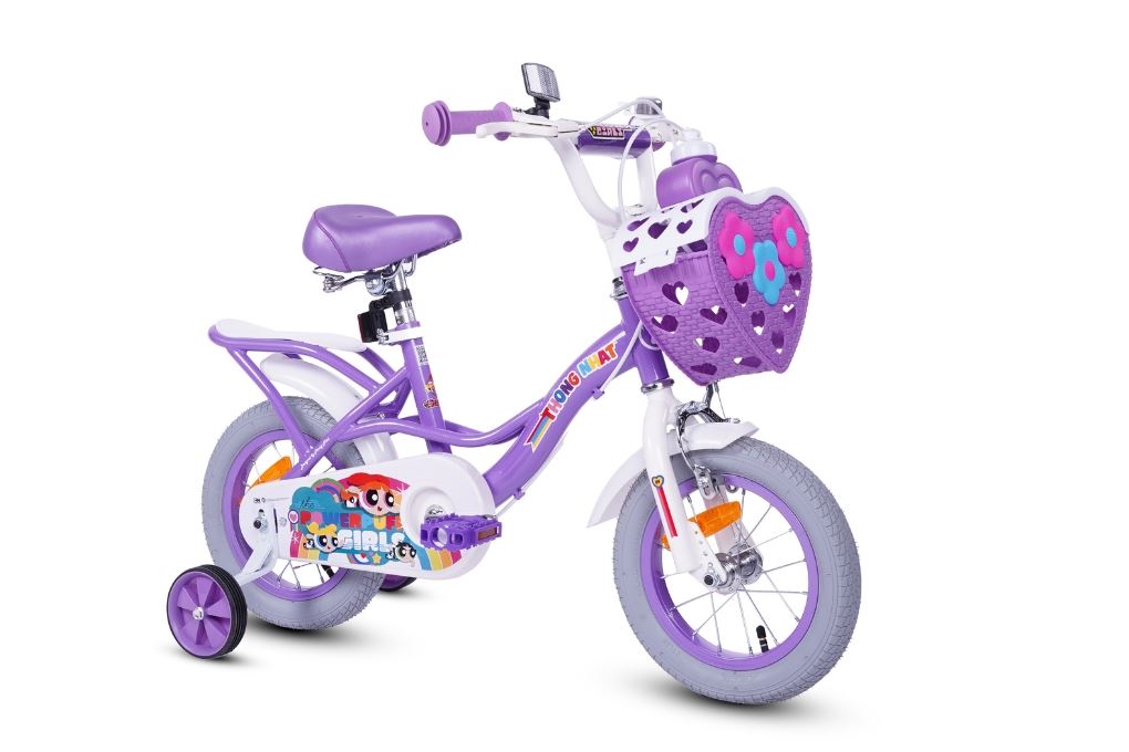 Xe Đạp Trẻ Em Nữ Thống Nhất Powerpuff Girls 12 inch Tím - 2