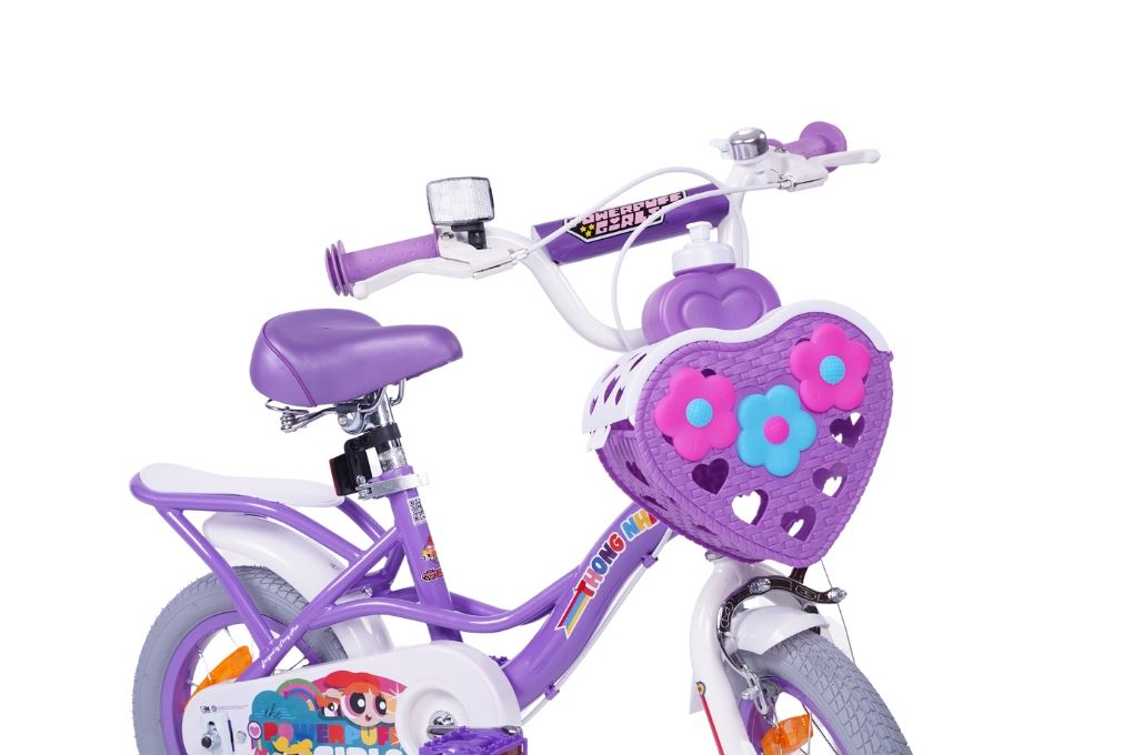 Xe Đạp Trẻ Em Nữ Thống Nhất Powerpuff Girls 12 inch Tím - 3