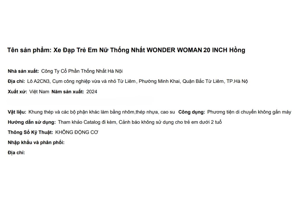 Xe Đạp Trẻ Em Nữ Thống Nhất Wonder Woman 20 inch Hồng Màu Hồng