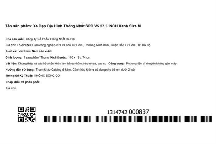 Xe Đạp Địa Hình Thống Nhất SPD V5 27.5 inch Size M Màu Xanh Dương