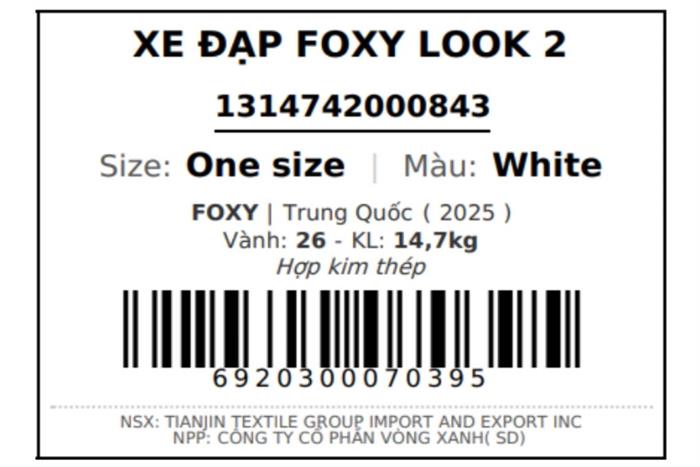 Xe đạp địa hình Foxy Look 2 26 inch Trắng Màu Trắng