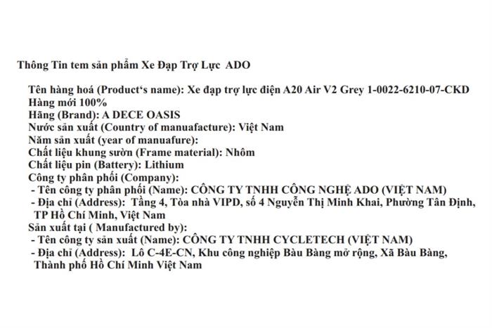 Xe đạp trợ lực điện ADO gấp gọn A20 Air V2 Xám Màu Xám
