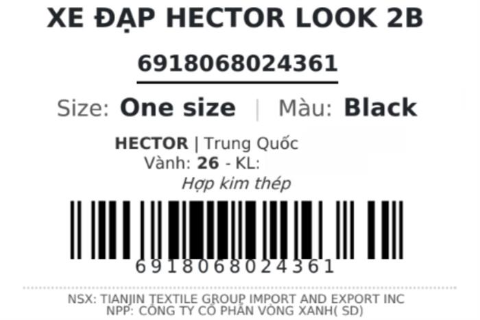 Xe Đạp Địa Hình Hector LOOK 2B 26 INCH Đen Màu Đen