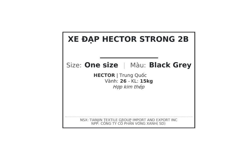 Xe Đạp Địa Hình Hector STRONG 2B 26 inch Xám Màu Xám