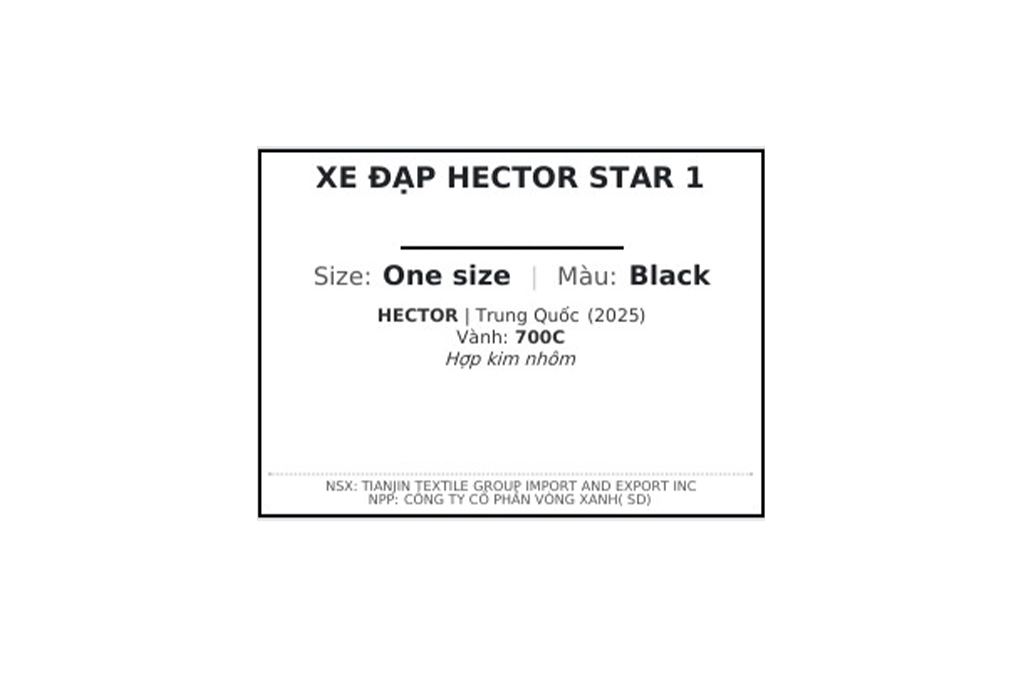 Xe Đạp Đường Phố Thể Thao Hector STAR 1 700C Đen Màu Đen