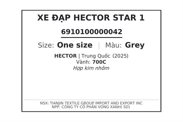Xe Đạp Đường Phố Thể Thao HECTOR STAR 1 700C Màu Xám