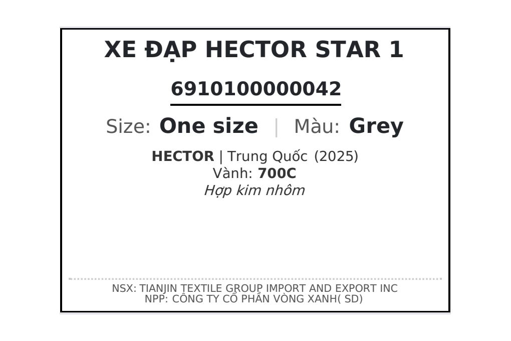 Xe Đạp Đường Phố Thể Thao HECTOR STAR 1 700C Màu Xám