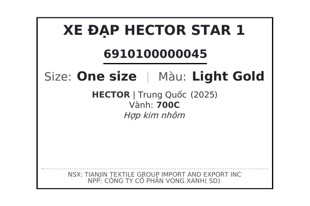 Xe Đạp Đường Phố Thể Thao HECTOR STAR 1 700C Màu Vàng