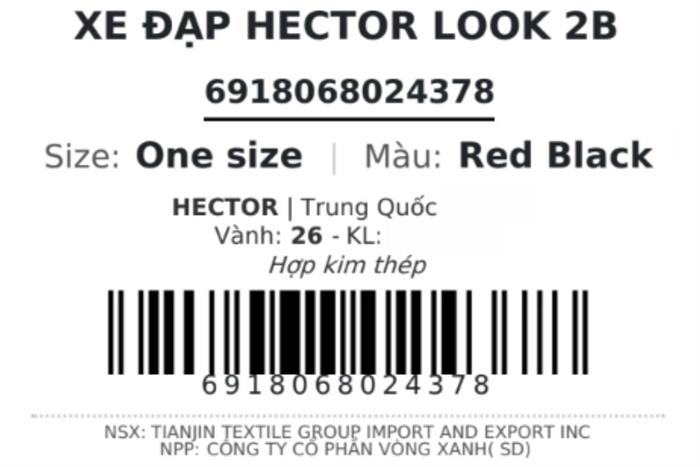 Xe Đạp Địa Hình Hector LOOK 2B 26 INCH Đỏ Màu Đỏ