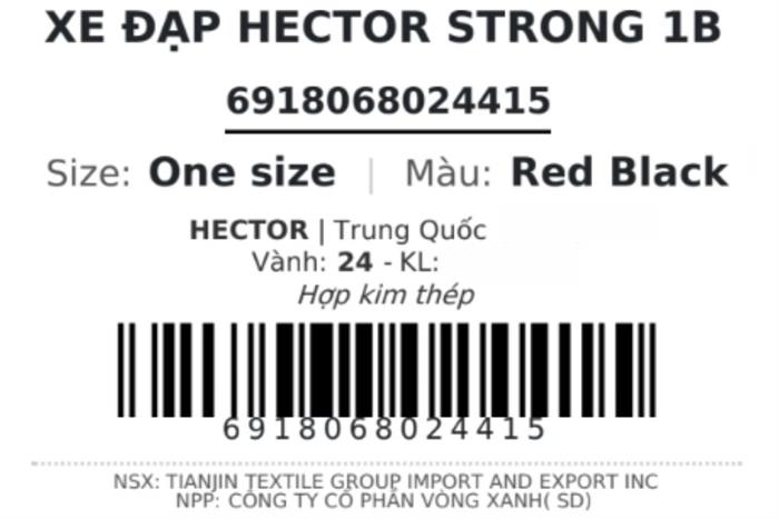 Xe Đạp Địa Hình Hector STRONG 1B 24 INCH Đỏ Màu Đỏ