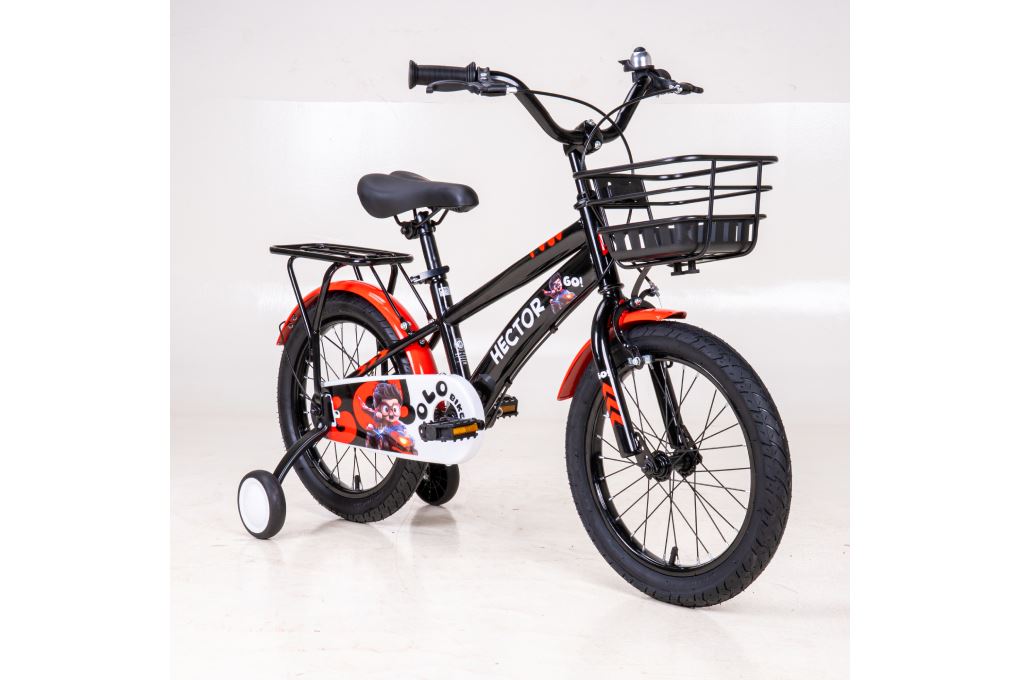 Xe đạp trẻ em nam Hector Polo 3B 16 inch Đen Đỏ Màu Đen - Đỏ