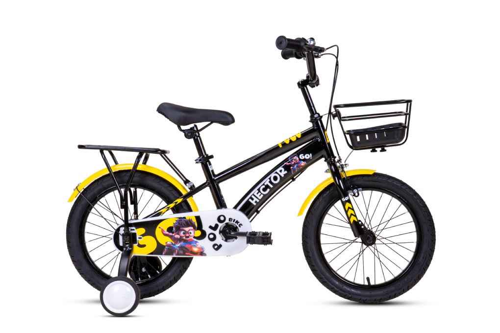 Xe đạp trẻ em nam Hector Polo 3B 16 inch Đen Vàng Màu Đen