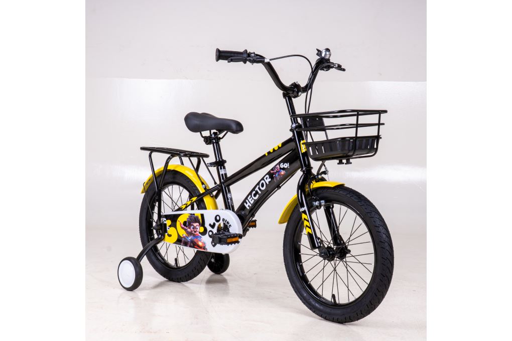 Xe đạp trẻ em nam Hector Polo 3B 16 inch Đen Vàng Màu Đen