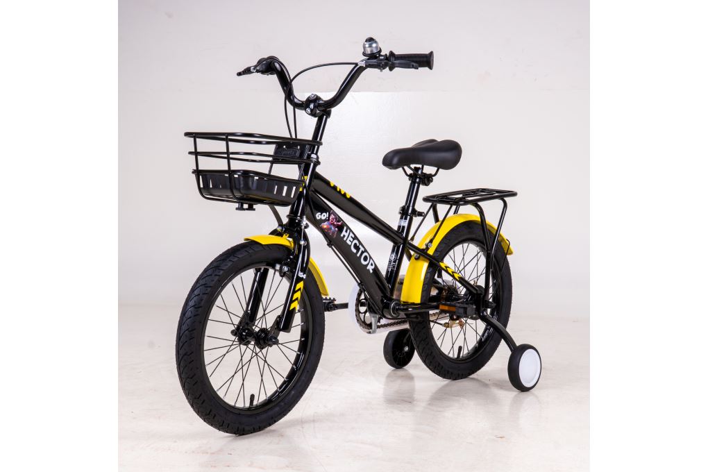 Xe đạp trẻ em nam Hector Polo 3B 16 inch Đen Vàng Màu Đen