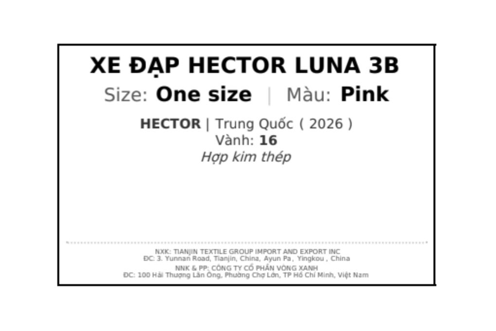 Xe đạp trẻ em nữ Hector Luna 3B 16 inch Hồng Màu Hồng