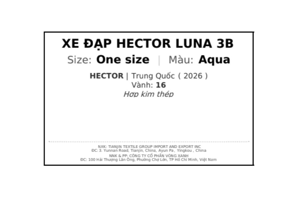 Xe đạp trẻ em nữ Hector Luna 3B 16 inch Xanh Dương Màu Xanh Dương