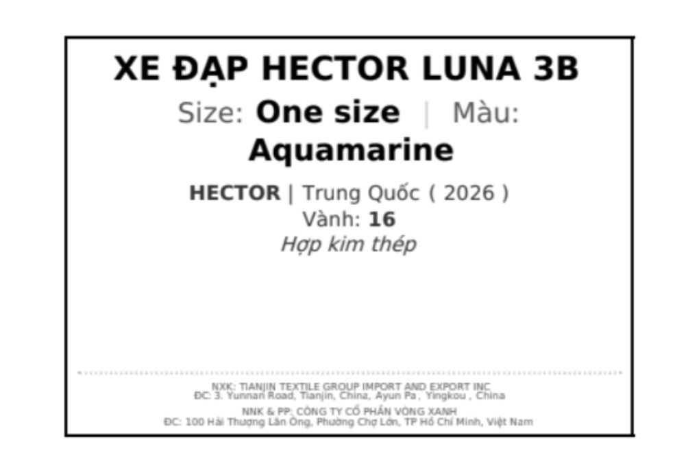 Xe đạp trẻ em nữ Hector Luna 3B 16 inch Xanh Ngọc Màu Xanh ngọc