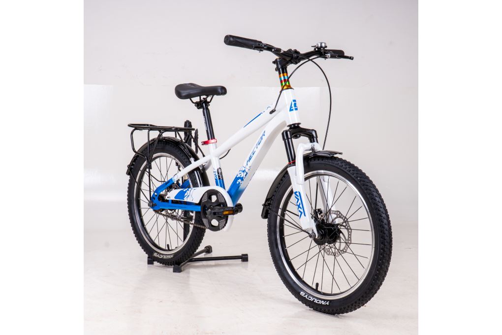 Xe đạp trẻ em nam Hector Ares 2B 20 inch Trắng Xanh Dương Màu Trắng