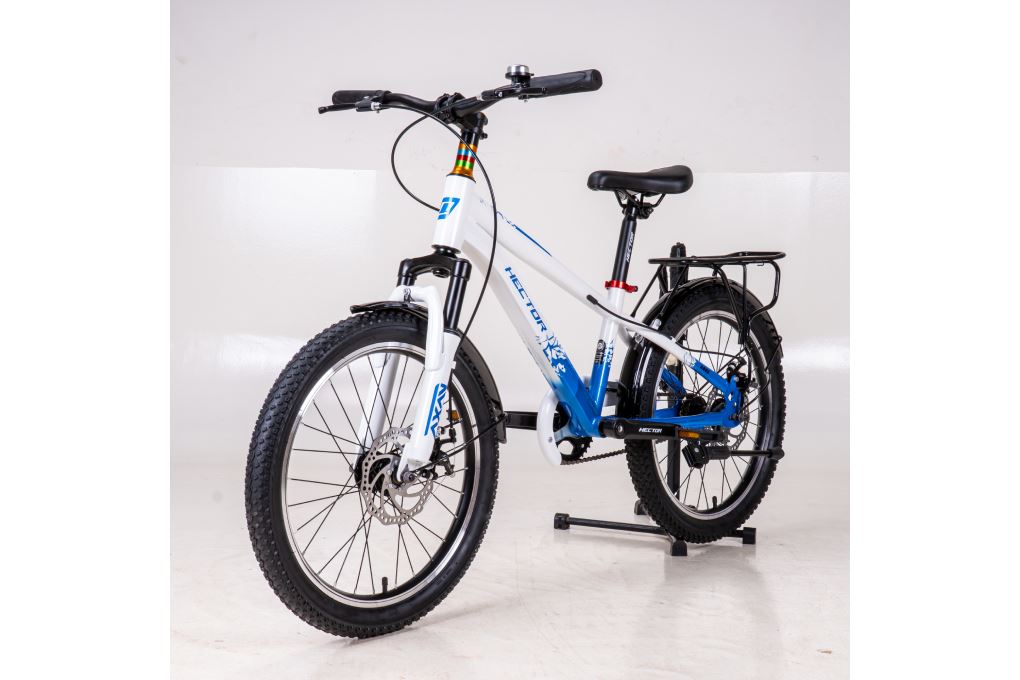 Xe đạp trẻ em nam Hector Ares 2B 20 inch Trắng Xanh Dương Màu Trắng
