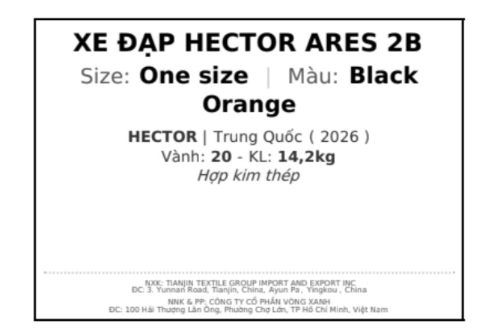 Xe đạp trẻ em nam Hector Ares 2B 20 inch Đen Cam Màu Đen