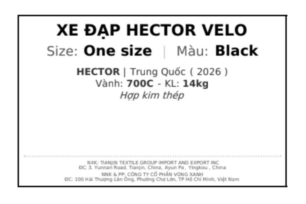 Xe đạp đường phố thể thao Hector Velo 700C Đen Màu Đen