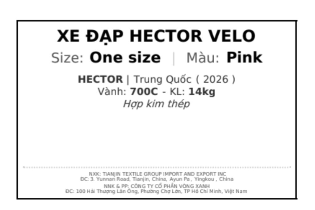 Xe đạp đường phố thể thao Hector Velo 700C Hồng Màu Hồng