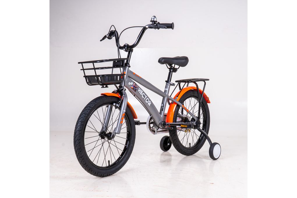 Xe Đạp Trẻ Em Nam HECTOR POLO 4B 18 INCH Xám Cam Màu Xám