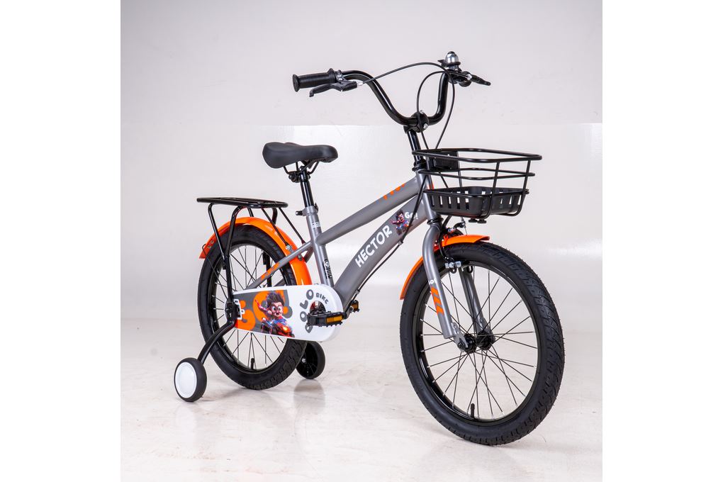 Xe Đạp Trẻ Em Nam HECTOR POLO 4B 18 INCH Xám Cam Màu Xám