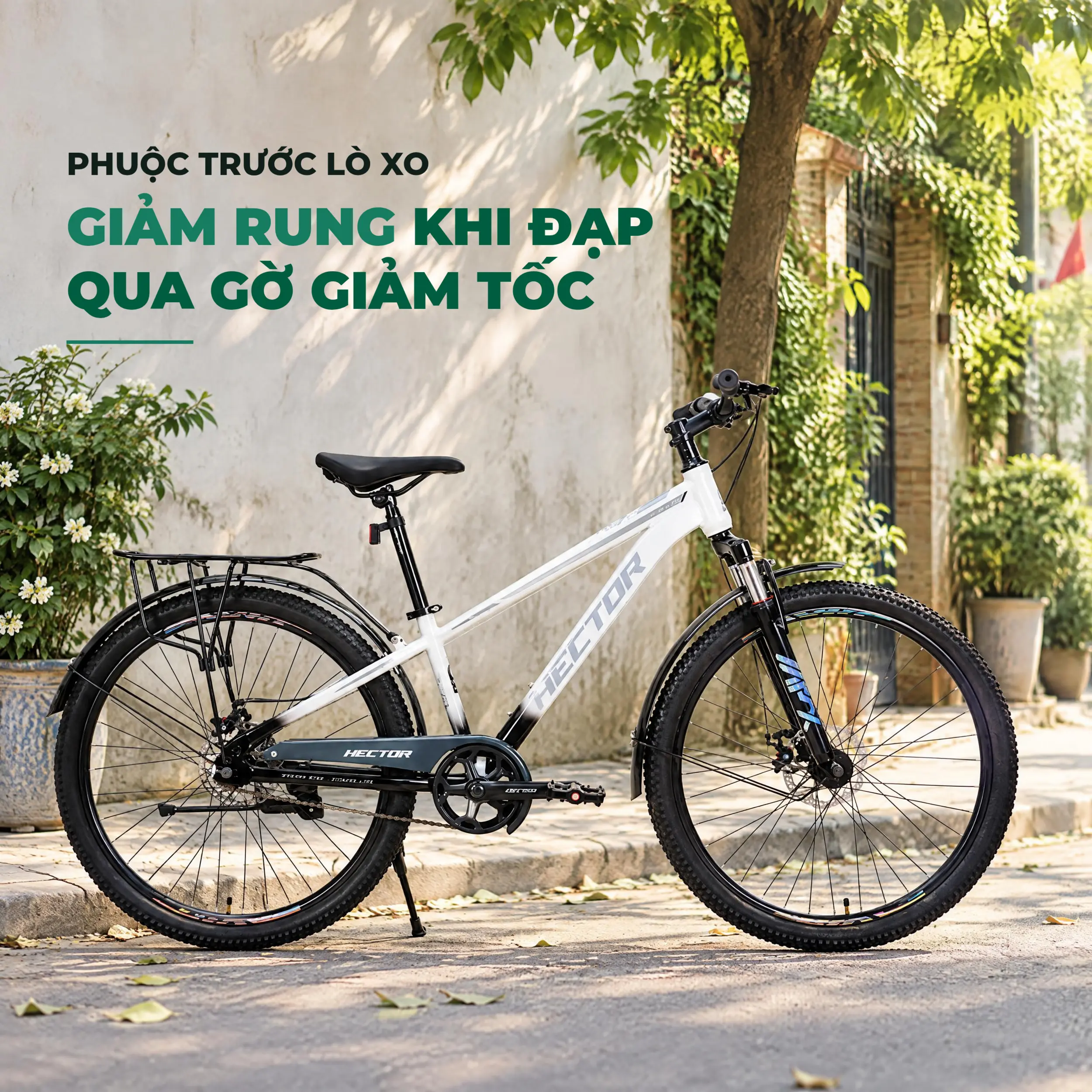 Xe Đạp Địa Hình HECTOR LOOK 2B 26 INCH Trắng Màu Trắng