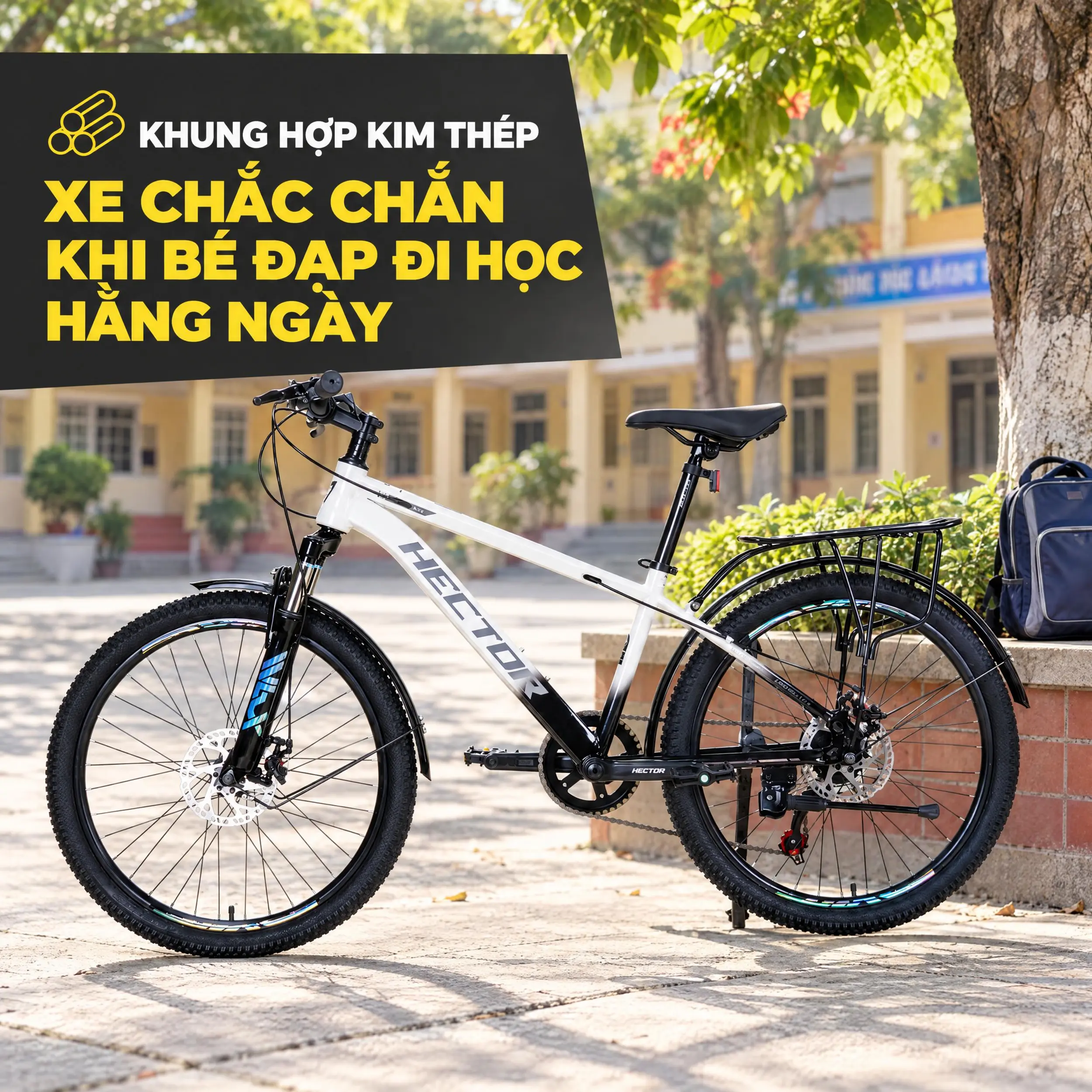 Xe Đạp Địa Hình HECTOR STRONG 1B 24 INCH Trắng Màu Trắng