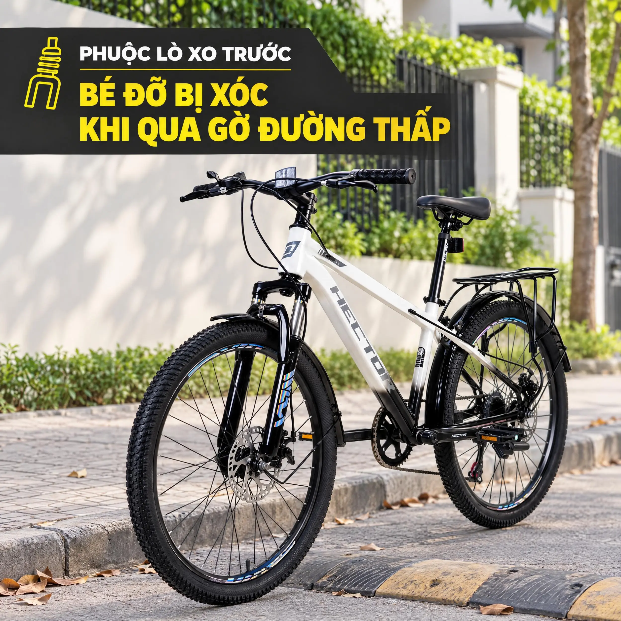 Xe Đạp Địa Hình HECTOR STRONG 1B 24 INCH Trắng Màu Trắng