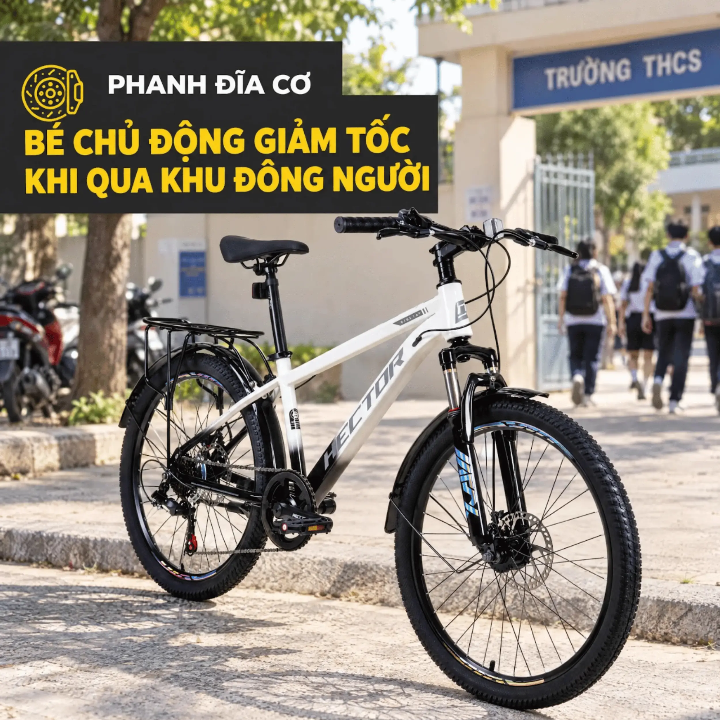 Xe Đạp Địa Hình HECTOR STRONG 1B 24 INCH Trắng Màu Trắng